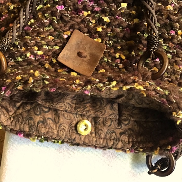HANDMADE  KNITTED WOOL HAND BAG. LINED - Picture 2 of 4